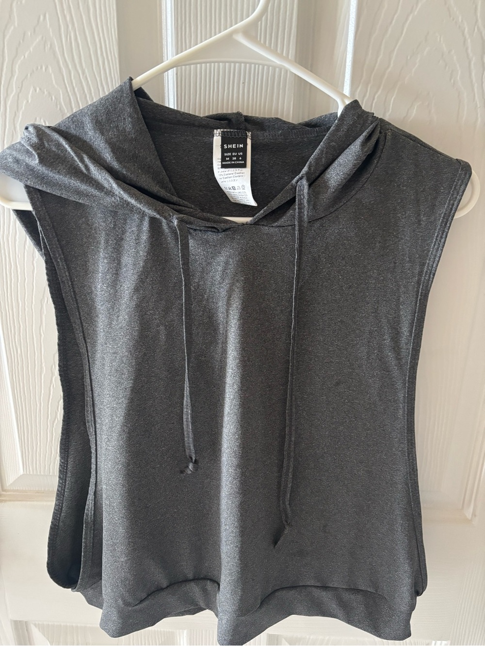 SHEIN Dark Gray Sleeveless Hoodie Tank